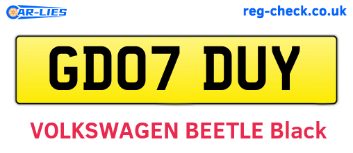 GD07DUY are the vehicle registration plates.