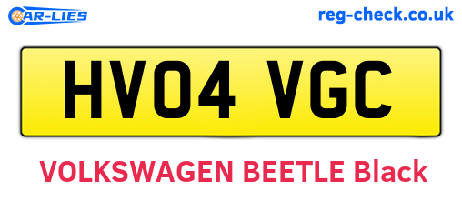HV04VGC are the vehicle registration plates.