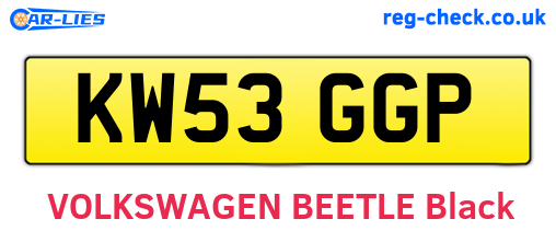 KW53GGP are the vehicle registration plates.