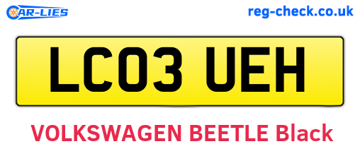 LC03UEH are the vehicle registration plates.