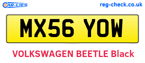 MX56YOW are the vehicle registration plates.