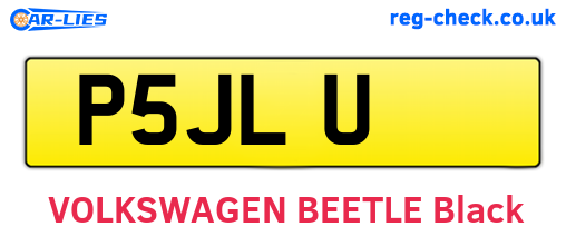 P5JLU are the vehicle registration plates.