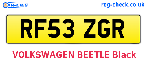 RF53ZGR are the vehicle registration plates.