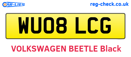 WU08LCG are the vehicle registration plates.
