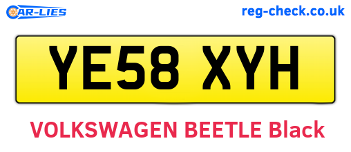 YE58XYH are the vehicle registration plates.
