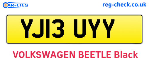YJ13UYY are the vehicle registration plates.