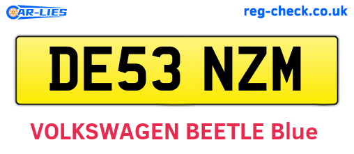 DE53NZM are the vehicle registration plates.