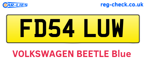 FD54LUW are the vehicle registration plates.
