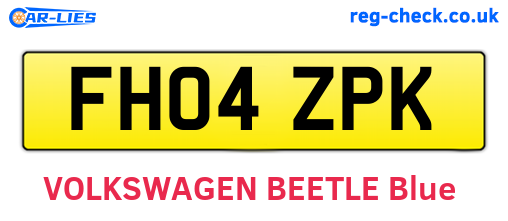 FH04ZPK are the vehicle registration plates.