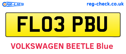 FL03PBU are the vehicle registration plates.