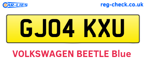 GJ04KXU are the vehicle registration plates.