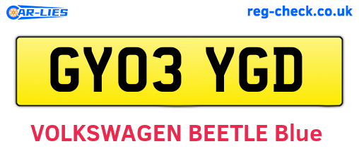 GY03YGD are the vehicle registration plates.