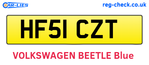 HF51CZT are the vehicle registration plates.