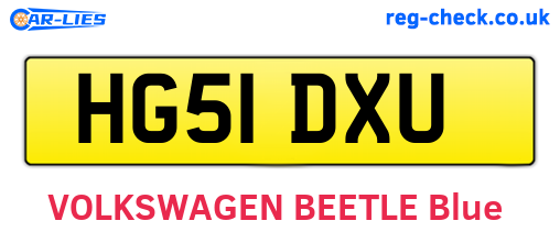 HG51DXU are the vehicle registration plates.