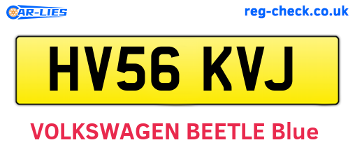 HV56KVJ are the vehicle registration plates.