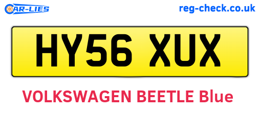 HY56XUX are the vehicle registration plates.