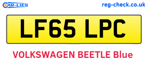 LF65LPC are the vehicle registration plates.