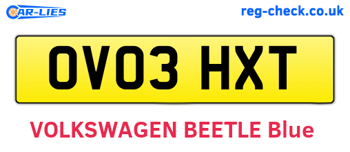 OV03HXT are the vehicle registration plates.