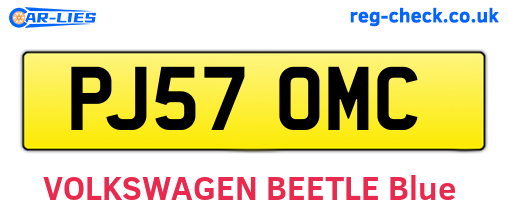 PJ57OMC are the vehicle registration plates.