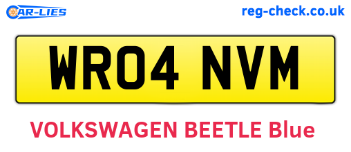 WR04NVM are the vehicle registration plates.
