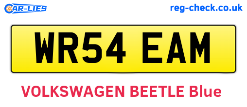 WR54EAM are the vehicle registration plates.