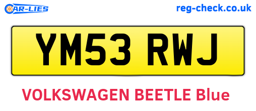 YM53RWJ are the vehicle registration plates.