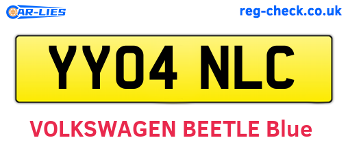 YY04NLC are the vehicle registration plates.
