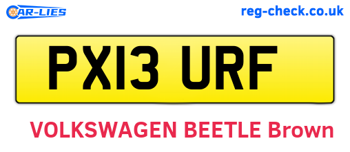 PX13URF are the vehicle registration plates.