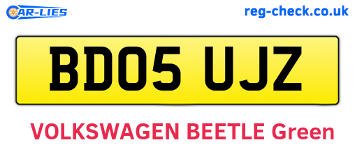 BD05UJZ are the vehicle registration plates.