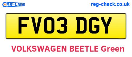 FV03DGY are the vehicle registration plates.