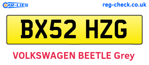 BX52HZG are the vehicle registration plates.