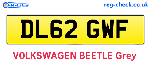 DL62GWF are the vehicle registration plates.