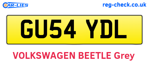 GU54YDL are the vehicle registration plates.