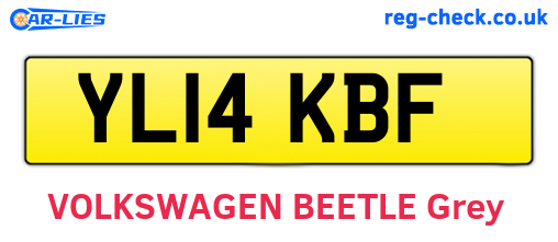 YL14KBF are the vehicle registration plates.