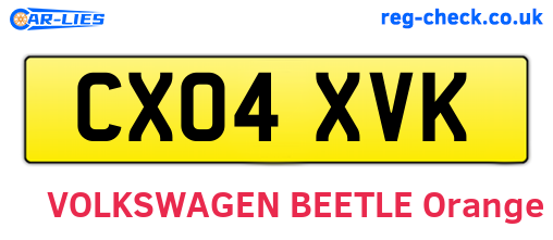 CX04XVK are the vehicle registration plates.