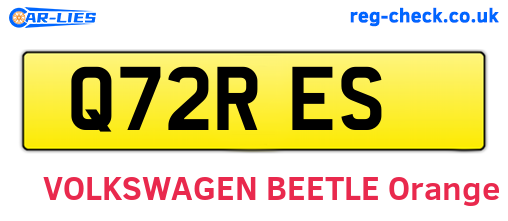 Q72RES are the vehicle registration plates.