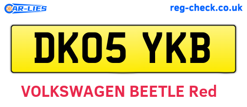 DK05YKB are the vehicle registration plates.