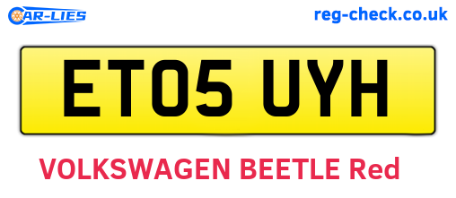 ET05UYH are the vehicle registration plates.