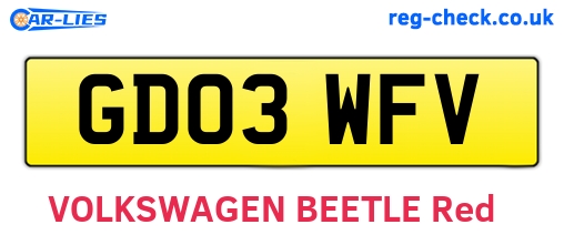 GD03WFV are the vehicle registration plates.