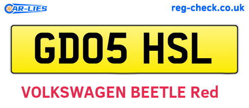 GD05HSL are the vehicle registration plates.