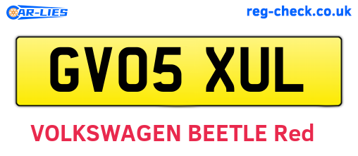 GV05XUL are the vehicle registration plates.