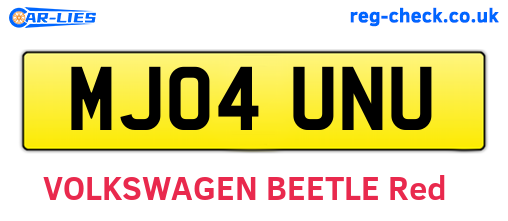 MJ04UNU are the vehicle registration plates.