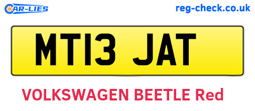 MT13JAT are the vehicle registration plates.