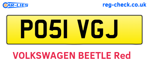 PO51VGJ are the vehicle registration plates.