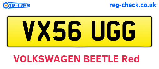 VX56UGG are the vehicle registration plates.