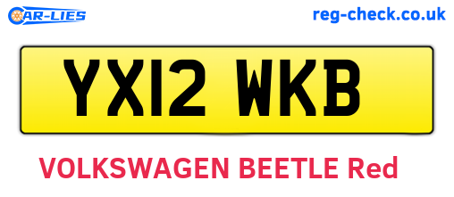 YX12WKB are the vehicle registration plates.
