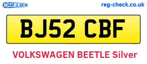 BJ52CBF are the vehicle registration plates.