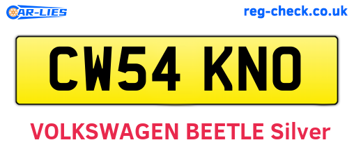 CW54KNO are the vehicle registration plates.