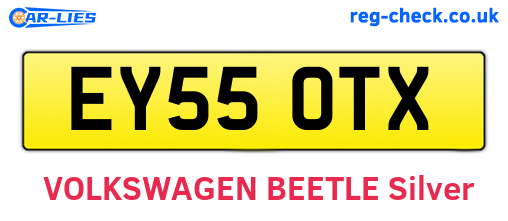 EY55OTX are the vehicle registration plates.
