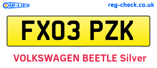 FX03PZK are the vehicle registration plates.